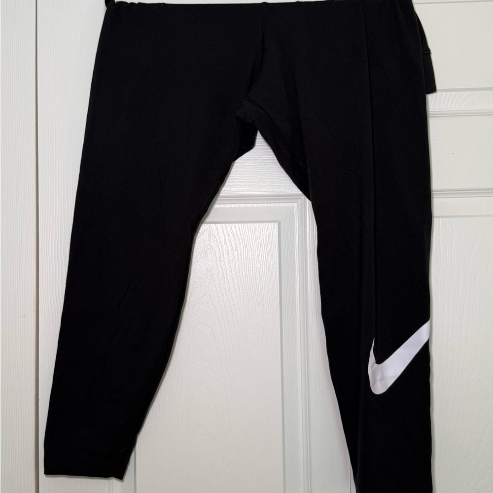 Nike Black Leggings with White Swoosh
